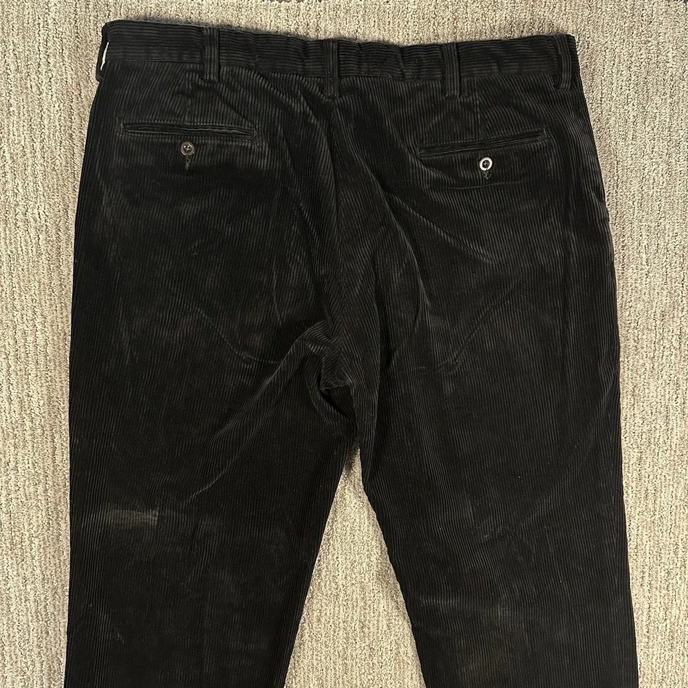 Polo Ralph Lauren Preston Pants Mens 38x34 Black Corduroy Trouser Vintage 90s‎